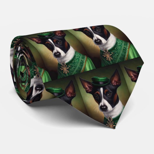 Cravate Rat Terrier Chien en robe de fête St. Patrick (Roulé)
