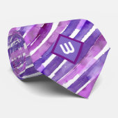 Cravate Rayé Aquarelle Violet (Roulé)