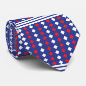 Cravate Rayé de diamant blanc rouge (Roulé)