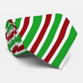 Cravate Rayé de rouge blanc et vert (Roulé)