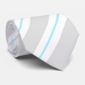 Cravate rayé gris, bleu diamant et blanc (Roulé)