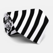 Cravate Rayé noir et blanc (Roulé)