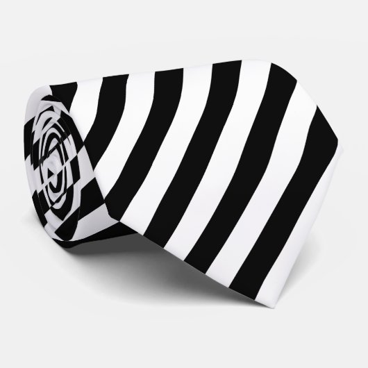 Cravate Rayé noir et blanc (Roulé)