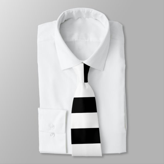 Cravate Rayé noir et blanc (Attaché)