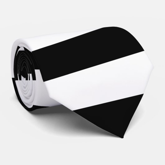Cravate Rayé noir et blanc (Roulé)