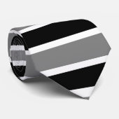Cravate Rayé noir et gris (Roulé)