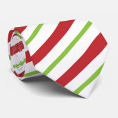 Cravate rayé rouge, vert et blanc (Roulé)