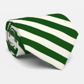 Cravate rayé vert et ivoire (Roulé)