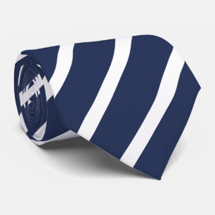Cravate rayée au bleu de cobalt