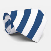 Cravate rayée blanche et bleue (Roulé)