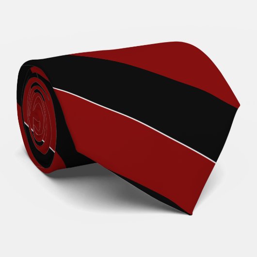 Cravate rayée blanche noire de Bourgogne (Roulé)