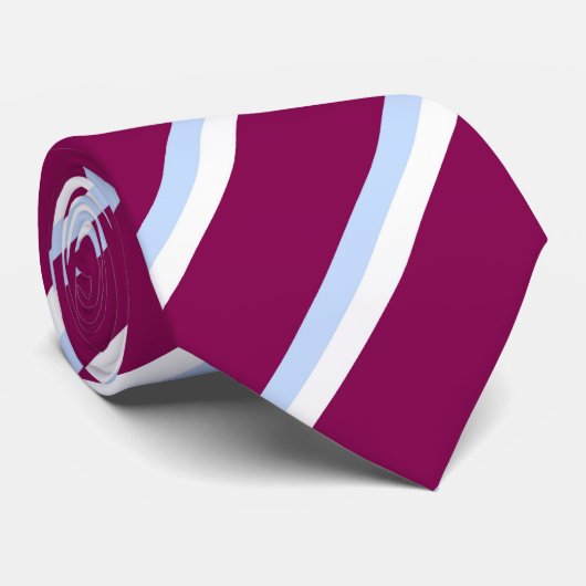 Cravate rayée bleu-clair, blanche et marron (Roulé)