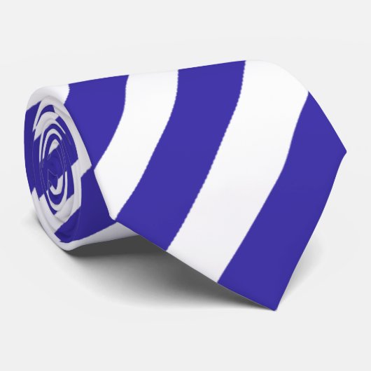 Cravate rayée bleue et blanche (Roulé)