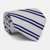 Cravate rayée bleue et gris (Roulé)