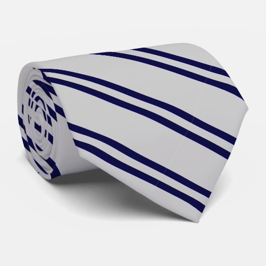 Cravate rayée bleue et gris (Roulé)