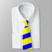Cravate rayée bleue et jaune (rayures épaisses) (Attaché)