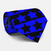 Cravate rayée bleue et noire (profil sous (Roulé)
