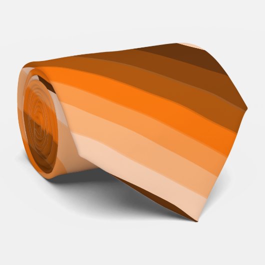 Cravate rayée Brown et orange (Roulé)