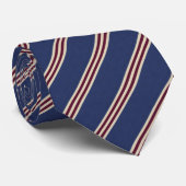 Cravate rayée classique bleu marine et rouge (Roulé)