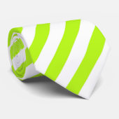 Cravate rayée de vert de chaux/blanche (Roulé)
