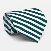Cravate rayée de vert et blanche verte foncée (Roulé)