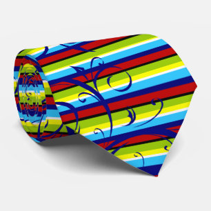 Cravate rayée florissante