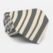Cravate rayée Gris ivoire rayures Motif Design (Roulé)