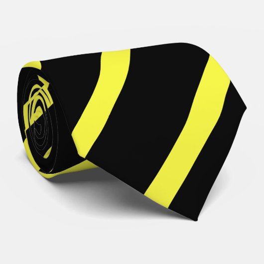 Cravate rayée jaune et noire (Roulé)