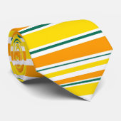 Cravate rayée jaune/orange/vert/blanc (Roulé)
