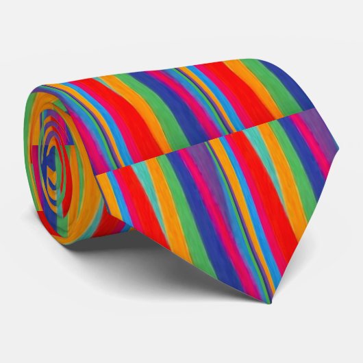 Cravate rayée multicolore (Roulé)