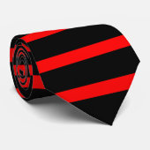 Cravate rayée noire et rouge (Roulé)