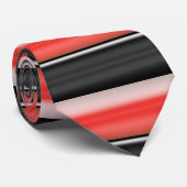 Cravate rayée noire et rouge (Roulé)