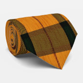Cravate rayée orange, brune et noire rétro (Roulé)