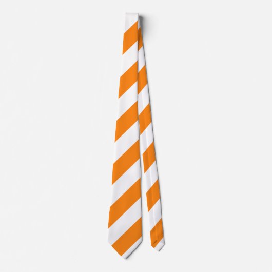 Cravate rayée orange et blanche (Devant)