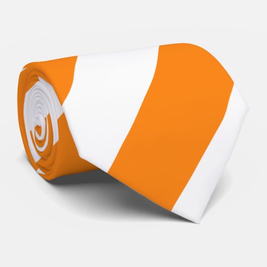 Cravate rayée orange et blanche (Roulé)