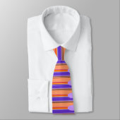Cravate rayée orange et violet (Attaché)