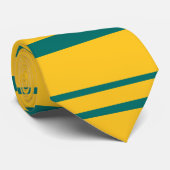 Cravate rayée rétro or et bleu foncé (Roulé)