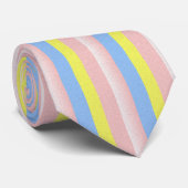 Cravate rayée rose jaune (Roulé)