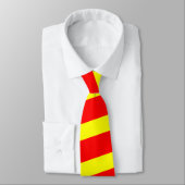 Cravate rayée rouge et jaune (rayures épaisses) (Attaché)