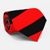 Cravate rayée rouge et noire (rayures épaisses) (Roulé)