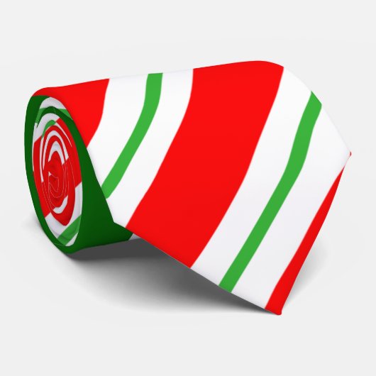 Cravate rayée rouge et verte (Roulé)