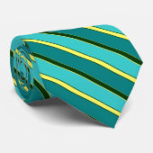 Cravate rayée verte et jaune (Roulé)