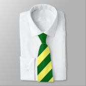 Cravate rayée verte et jaune (Attaché)