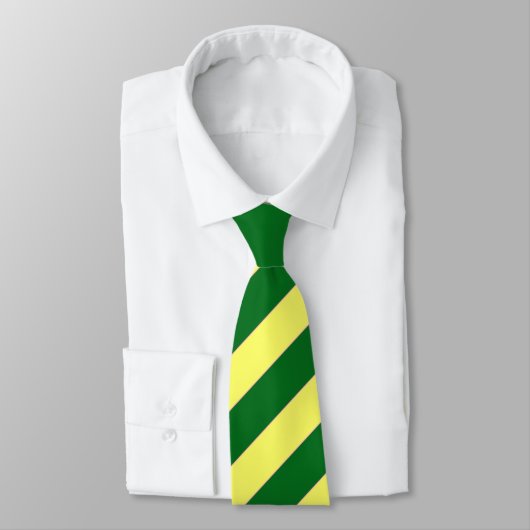Cravate rayée verte et jaune (Attaché)