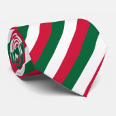 Cravate rayée verte, rouge et blanche (Roulé)