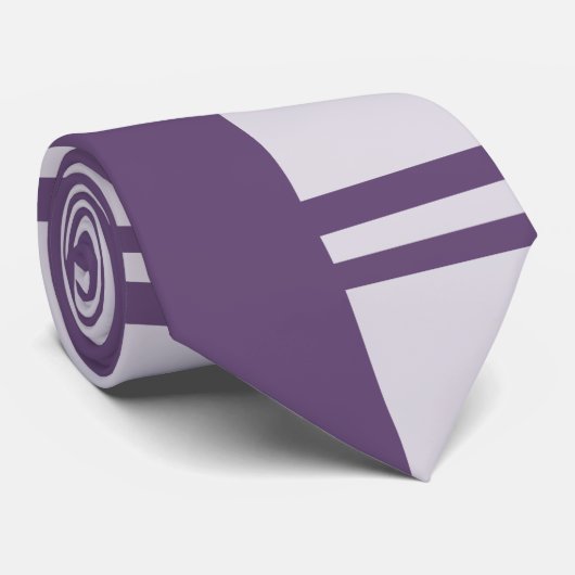 Cravate rayée violette, gris rétro (Roulé)