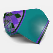 Cravate rayée violette verte (Roulé)