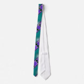 Cravate rayée violette verte (Dos)