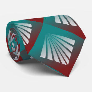 Cravate Rayons blancs sur turquoise bordeaux