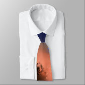 Cravate Rayons De Sagesse - Brown Bleu Orange Abstrait (Attaché)